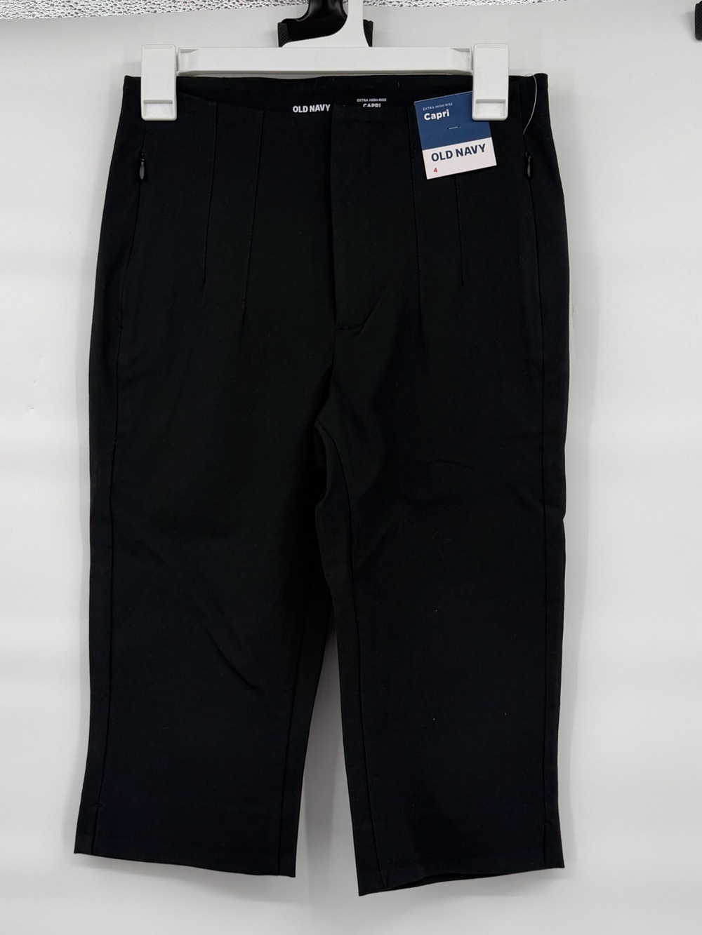 Old Navy NWT extra high black cotton blend Capri